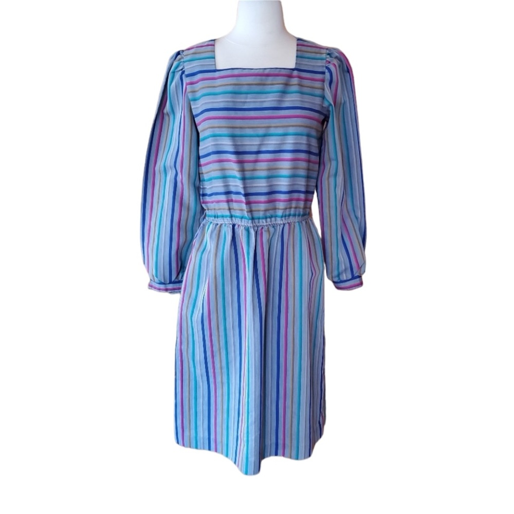 Late 1960s Kay Windsor Multi-Color Sheath Dress